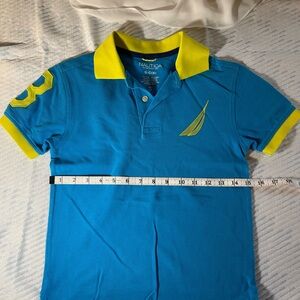 Nautica Boys size 8 polo shirt in bright blue and yellow. Barely worn.